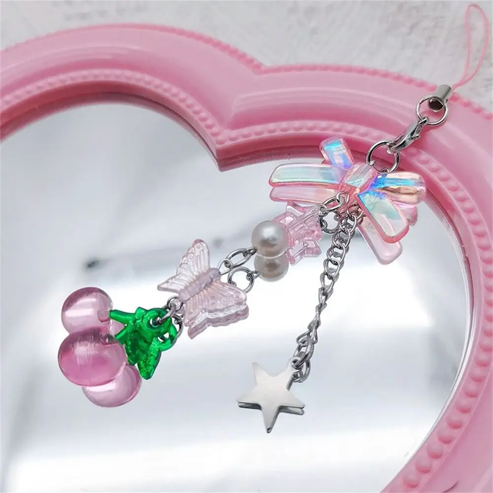 

Accessories Cute Bag Charms Beaded Chain Sweet Love Gool Girl Mobile Lanyard Cellphone Strap Phone Pendant Mobile Phone Strap