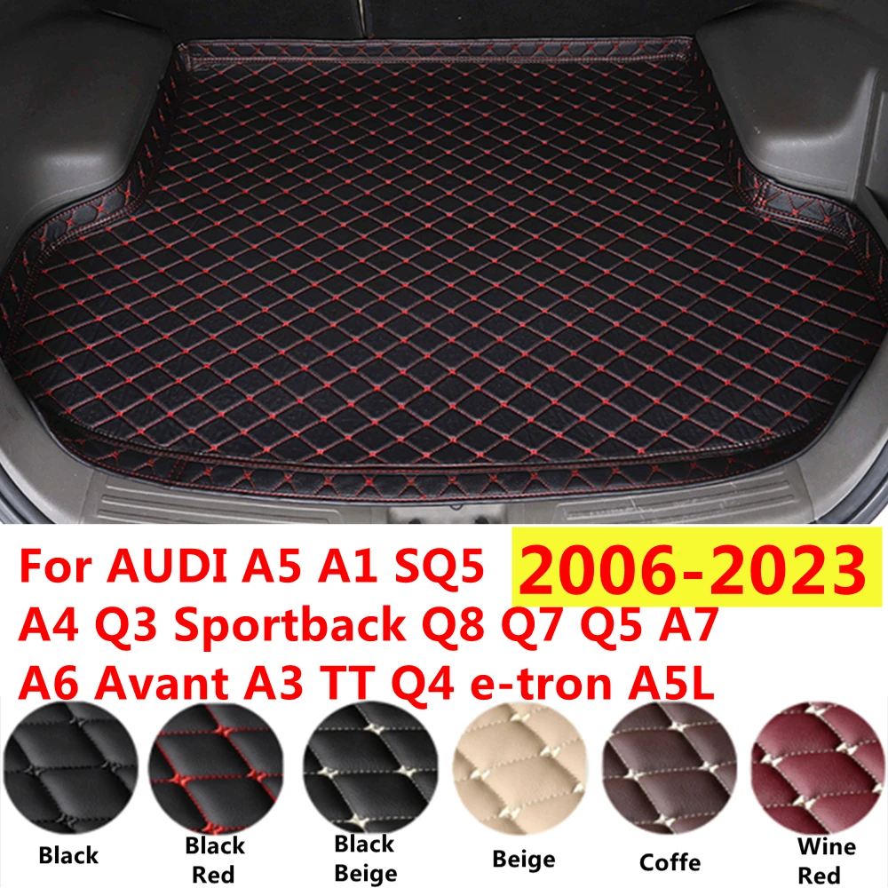 Sj high side xpe leder auto kofferraum matte fit für audi q3 sportback q8 q7 q5 a7 a6 a5 a1 sq5 avant a4 a3 tt q4 e-tron a5l 2012-2015