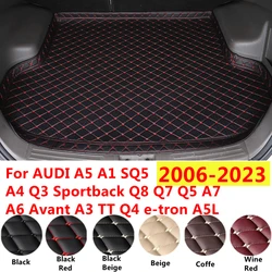 SJ High Side XPE Leather Car Trunk Mat Fit For AUDI Q3 Sportback Q8 Q7 Q5 A7 A6 A5 A1 SQ5 Avant A4 A3 TT Q4 e-tron A5L 2024-2006