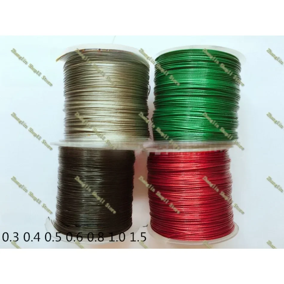 0.3-1.5MM 20-100M,Nylon Coated Built-in 304 Stainless Steel Wire Rope, Sea Fishing Line Chain Hook Line Hanging Crystal