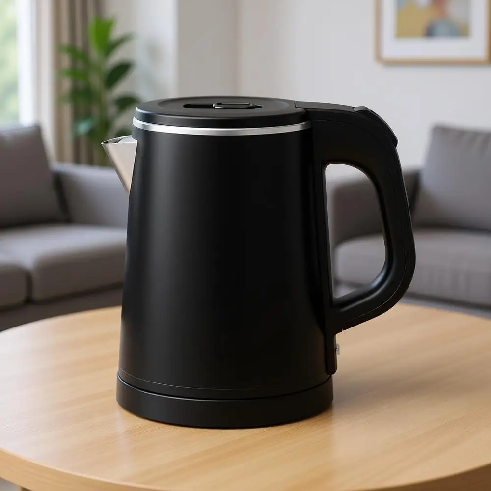 

Портативный дорожный электрический чайник из нержавеющей стали, 0,8 л — быстрое нагревание 800 Вт, автоматическое отключение и защита от выкипания без воды