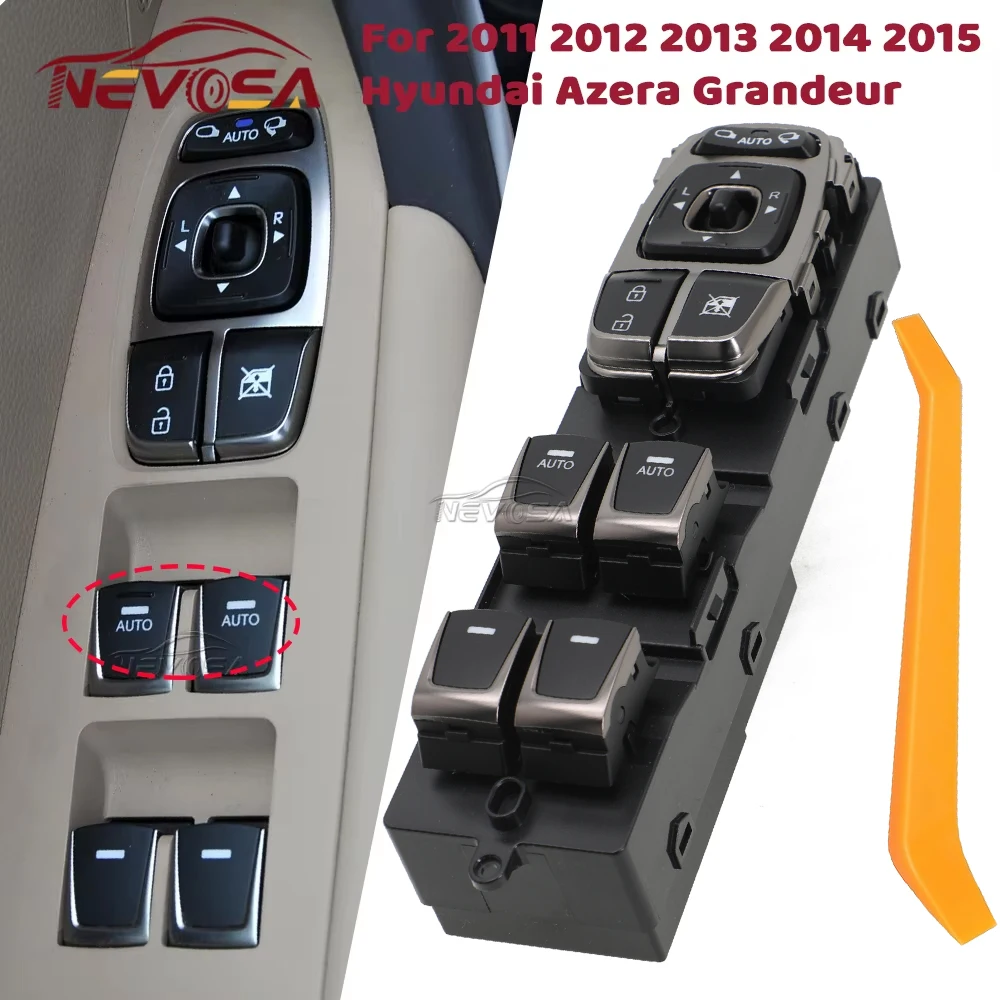 2Auto For Hyundai Azera Grandeur 2011 2012 2013 2014 2015 Electric Power Window Switch Control Glass Button 935703V031RY