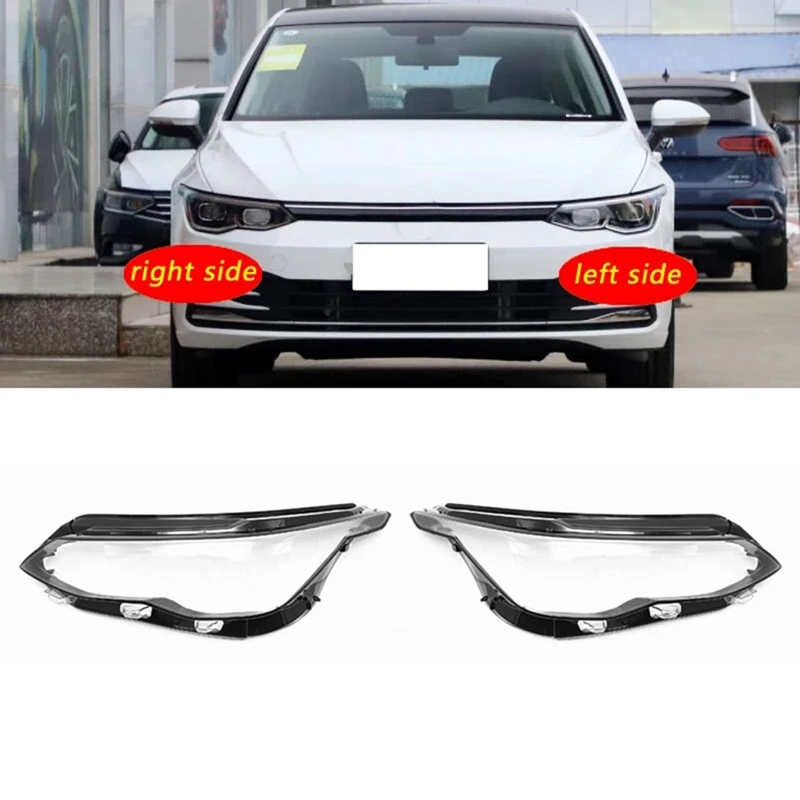 Car Headlight Shell Lamp Shade Transparent Lens Cover Headlight Cover For VW Golf Mk8 2020-2022