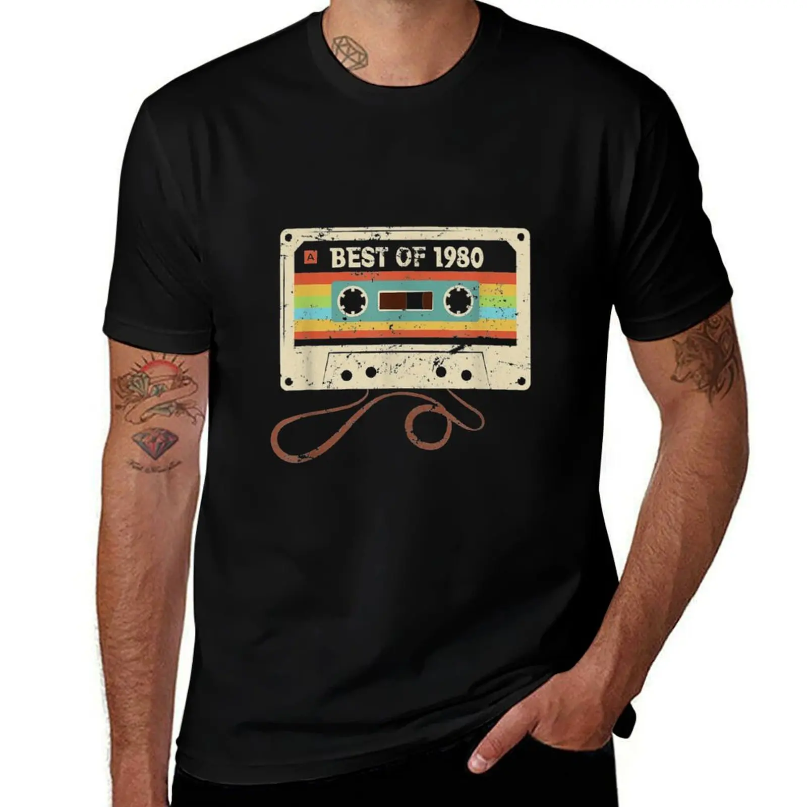 

Best of 1980 Vintage 40th Birthday Gift Mixtape Men Women T-Shirt customs tops cute clothes Men's t-shirt