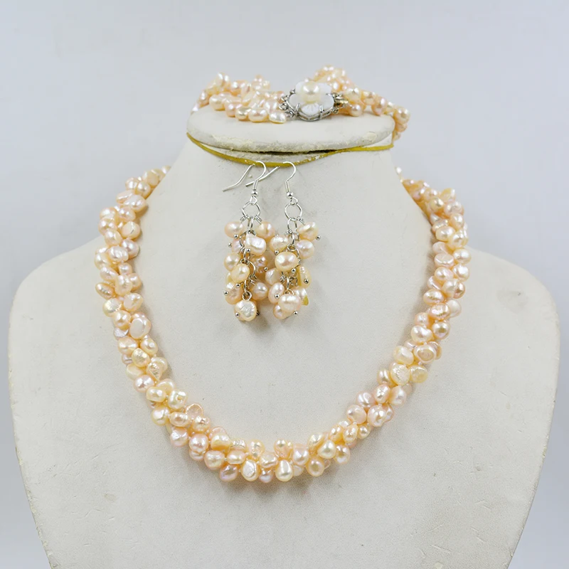 

Natural lavender Baroque freshwater pearl necklace Bracelet 19 inches (100% natural pearls)