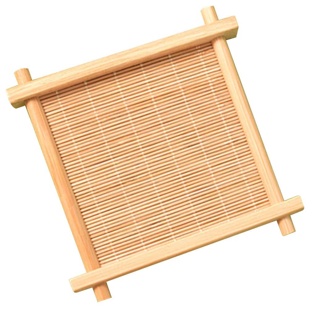 

Bamboo Hamster Pad 12*12CM Cooling Summer Mat for Small Pets Reusable Lightweight Easy to Move Indoors Hamster Bedding