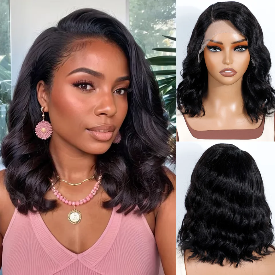 

Перуанский парик из свободных волнистых волос, короткий боб, парик из натуральных волос, парики из натуральных волос с детскими волосами, пикси, водная волна, боб, парик для чернокожих женщин