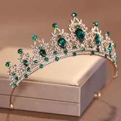 Copricapo da sposa diademi da prestazione della ragazza della corona della festa di moda delle donne di colore verde