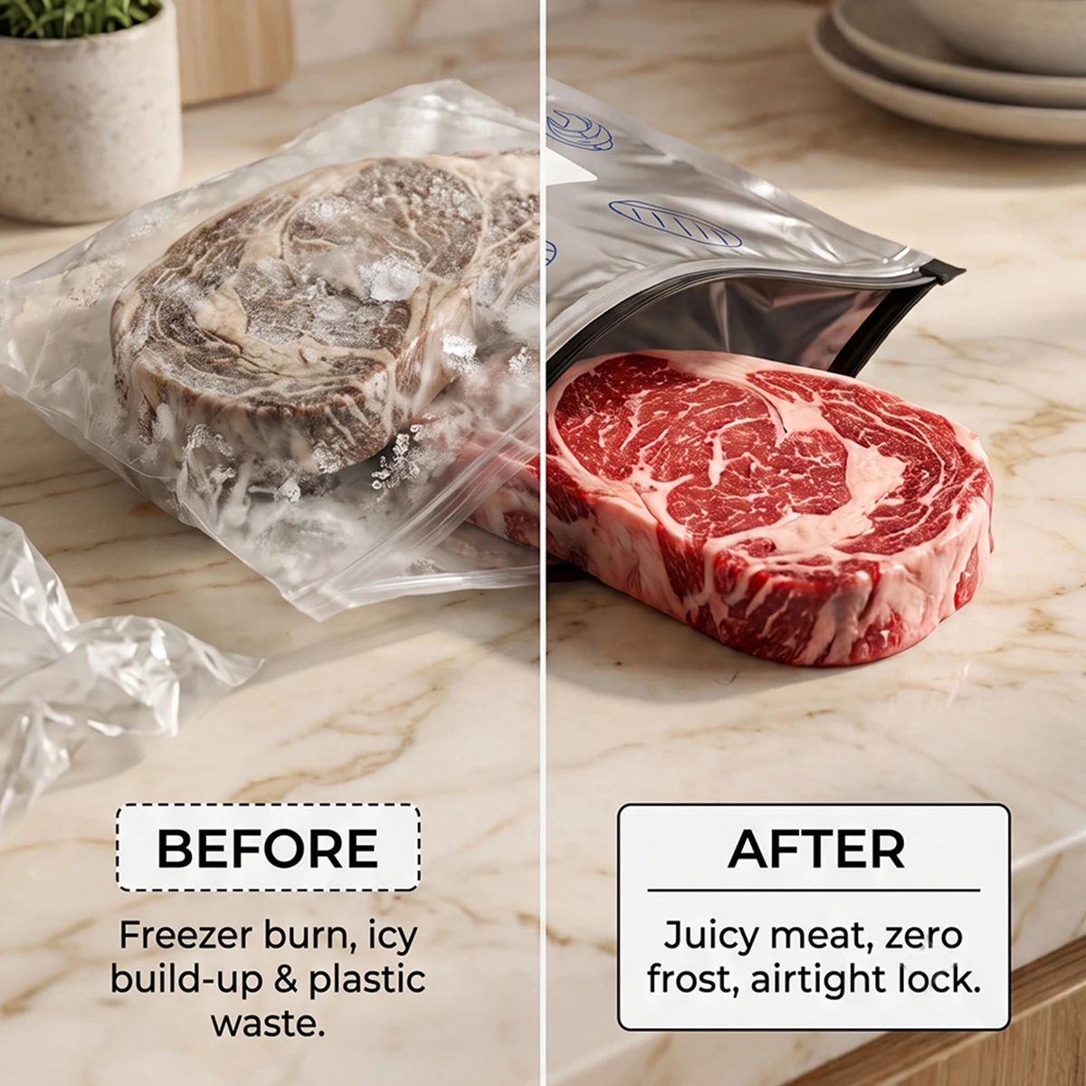 キッチン用再利用可能アルミホイル保存袋、気密スライダージップ - Food Z のレビューと価格