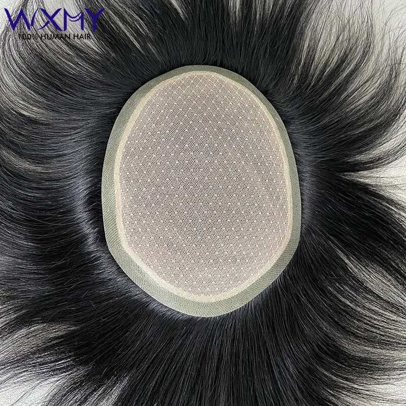 Silk Base Toupee Men Male Hair Prosthesis 6Inch Natural Human Hair Men's Wig Systems Breathable Asian Wig Hairpiece Replacement