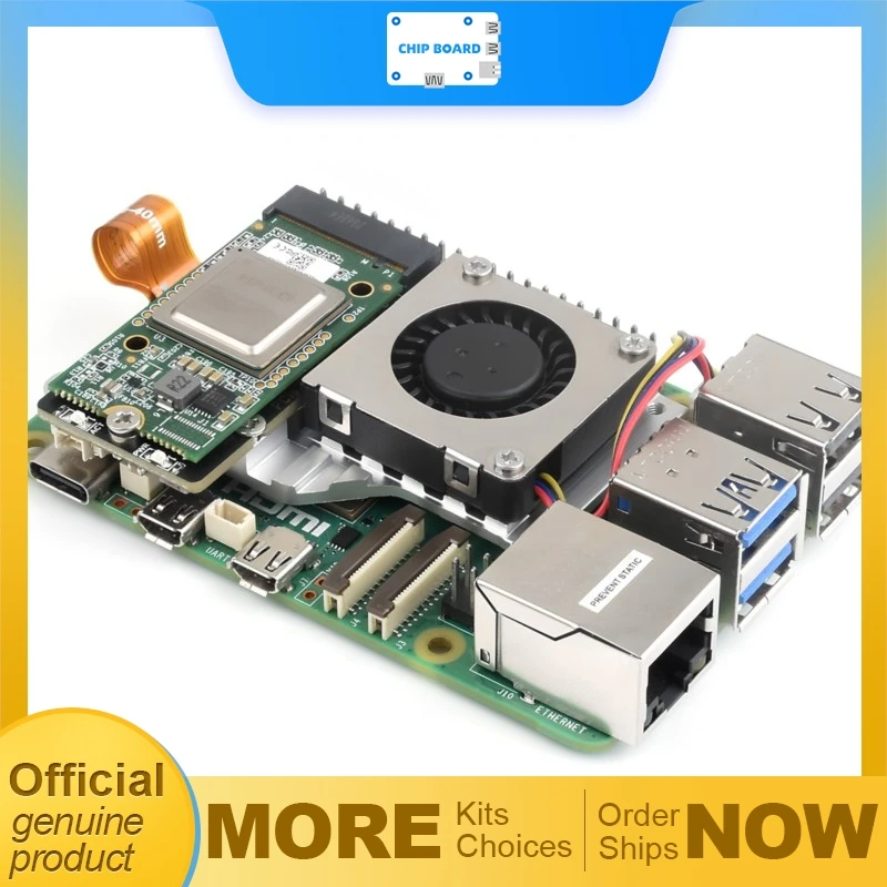 Waveshare PCIe to M.2 adapter board for Raspberry Pi 5 with cooling fan, supporting 2230 and 2242 NVMe SSD expansion