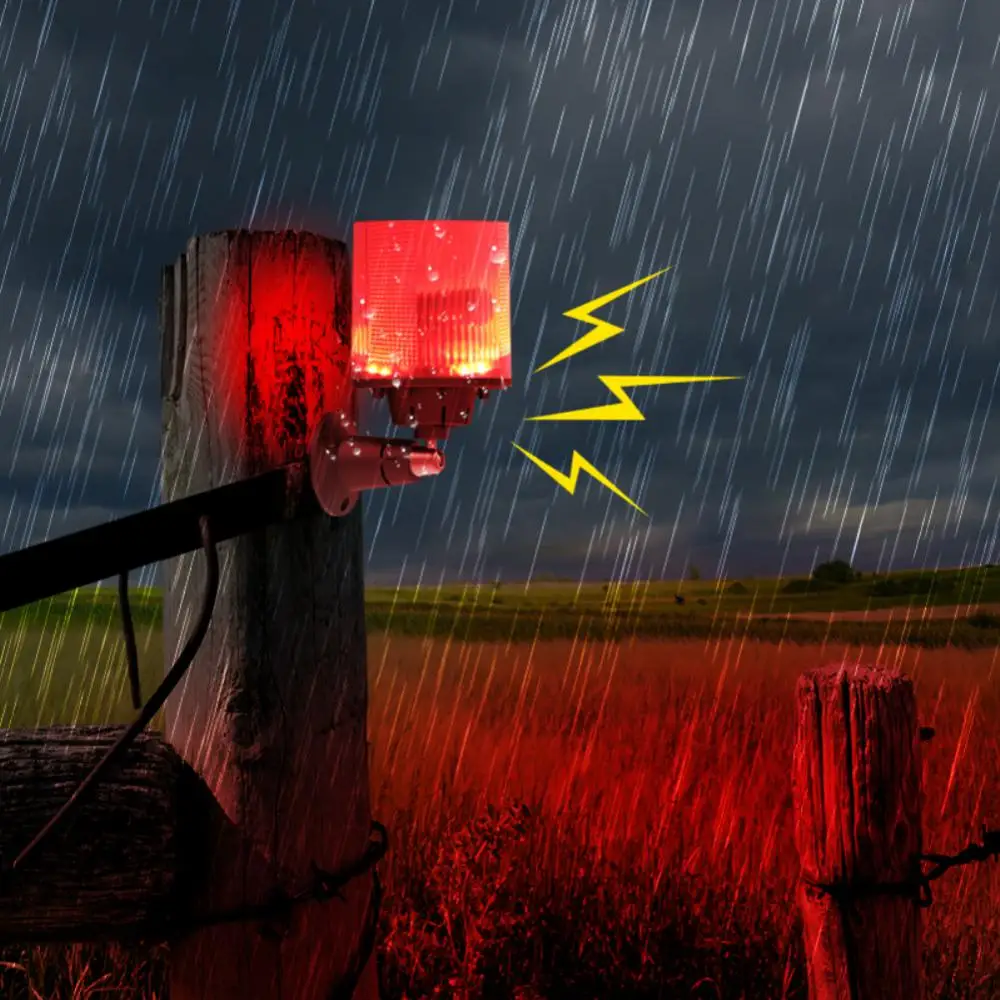 Environmental Protection Warning Device Solar Charger Alarm Energy Conservation Waterproof Solar Alarm Light Animal Repellent