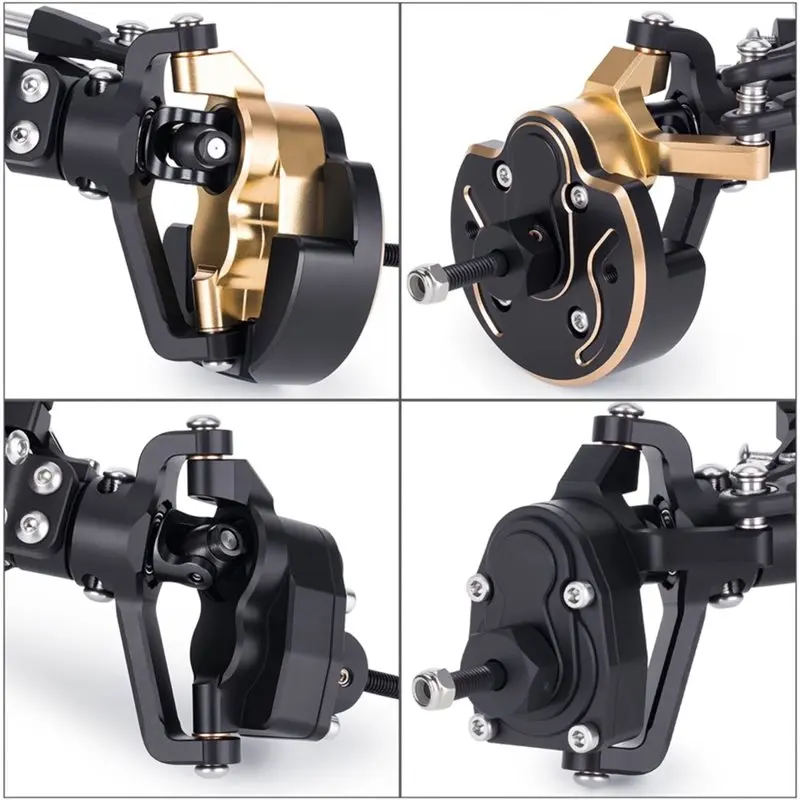 B05C-Aluminum Front Rear Axle Portal Axlefor Kit For Axial Capra 1/10 RC Crawler-4WS 50°+ Steering& Low CG Battery Mount