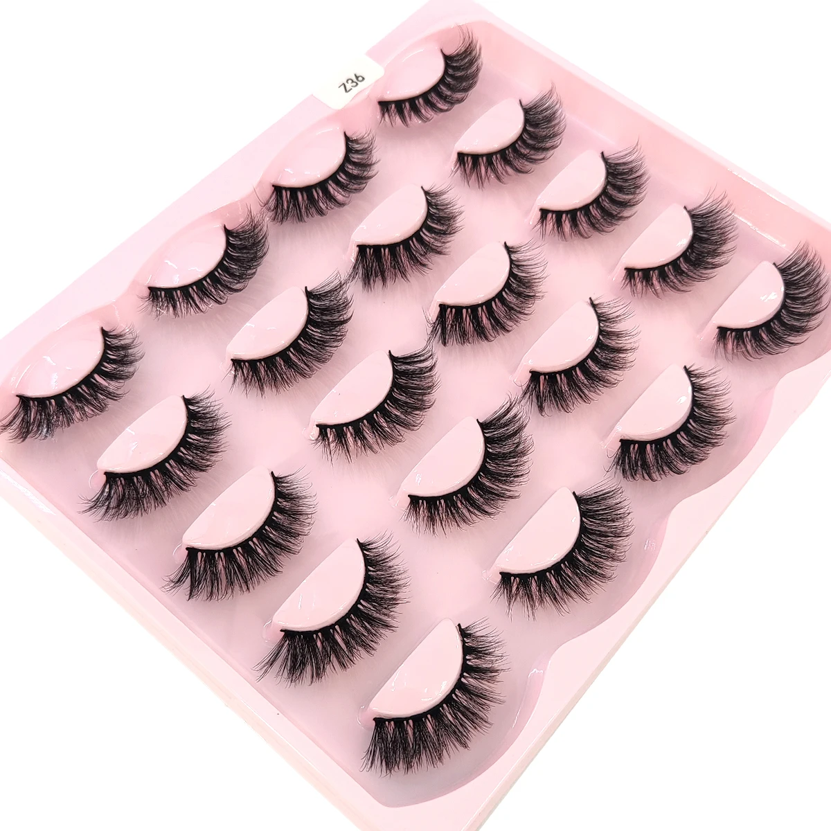 10 paia di ciglia di visone ciglia di gatto soffici e sottili ciglia ricci effetto piuma naturale leggero con ciglia finte