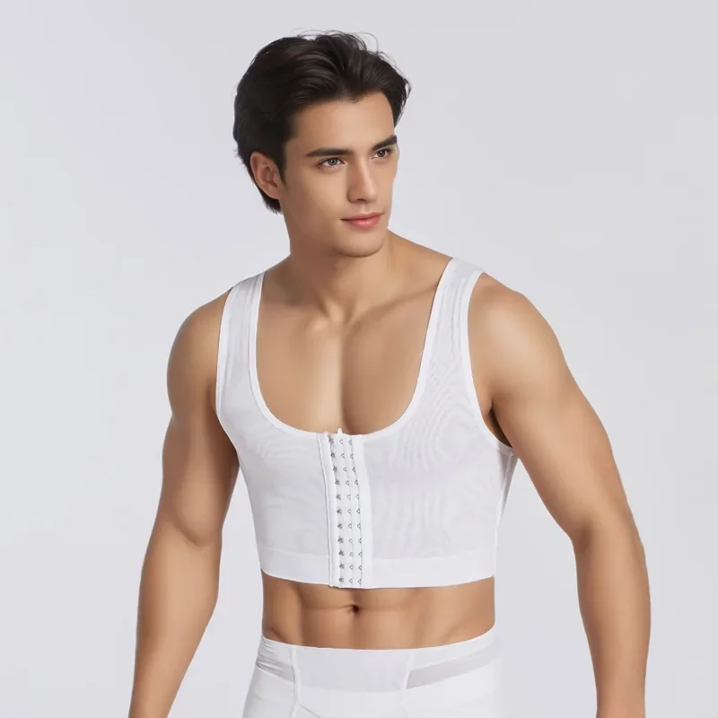 Men Compression Shirts for Men Shapewear Chest Abdomen Control Body Shaper Slimming Undershirt Workout Vest Tank Top