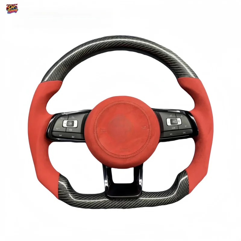 For Volkswagen Golf 7r Gti MK7 POLO Passat CC Jetta Flat Bottomed Sports Carbon Fiber Steering Wheel Customized Modification