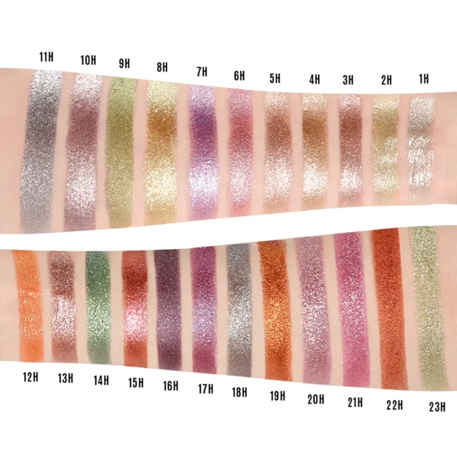 Ombre à barrage caméléon scintillante personnalisée, 23 couleurs, haute pigmentation, longue durée, facile à porter, imperméable, maquillage éclaircissant pour les yeux, en vrac