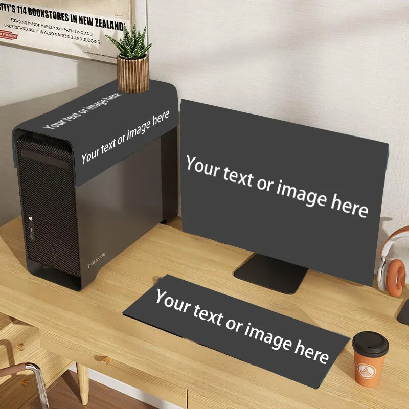 カスタマイズされたテキスト画像を備えたコンピュータの防塵カバー,17〜32インチのモニター,キーボード,ホスト,PCの画面保護,ピース/セット