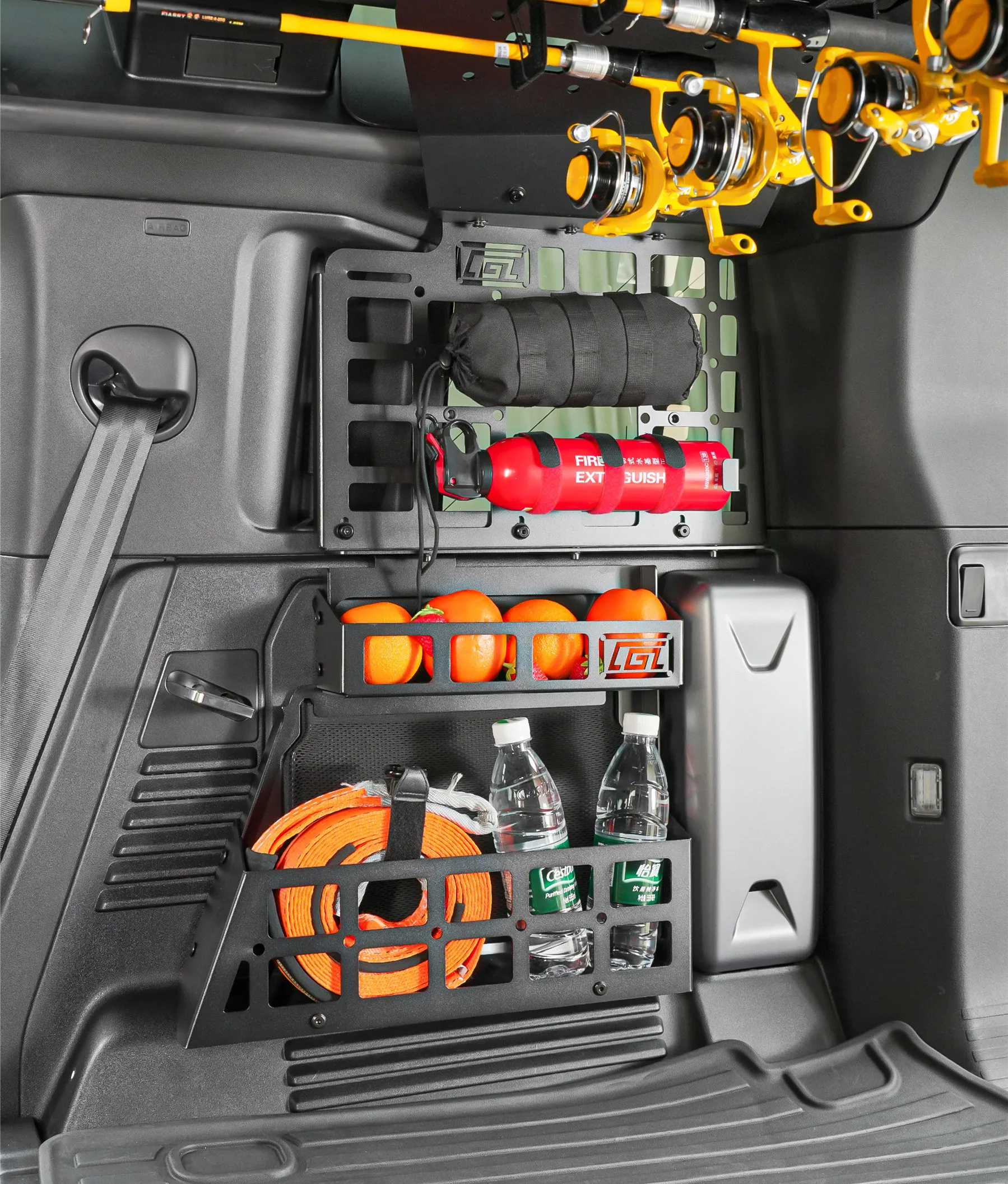 

Для Land Rover Defender 110 2020-2025: Модульные полки-органайзеры для багажника, панели Molle, системы хранения багажа