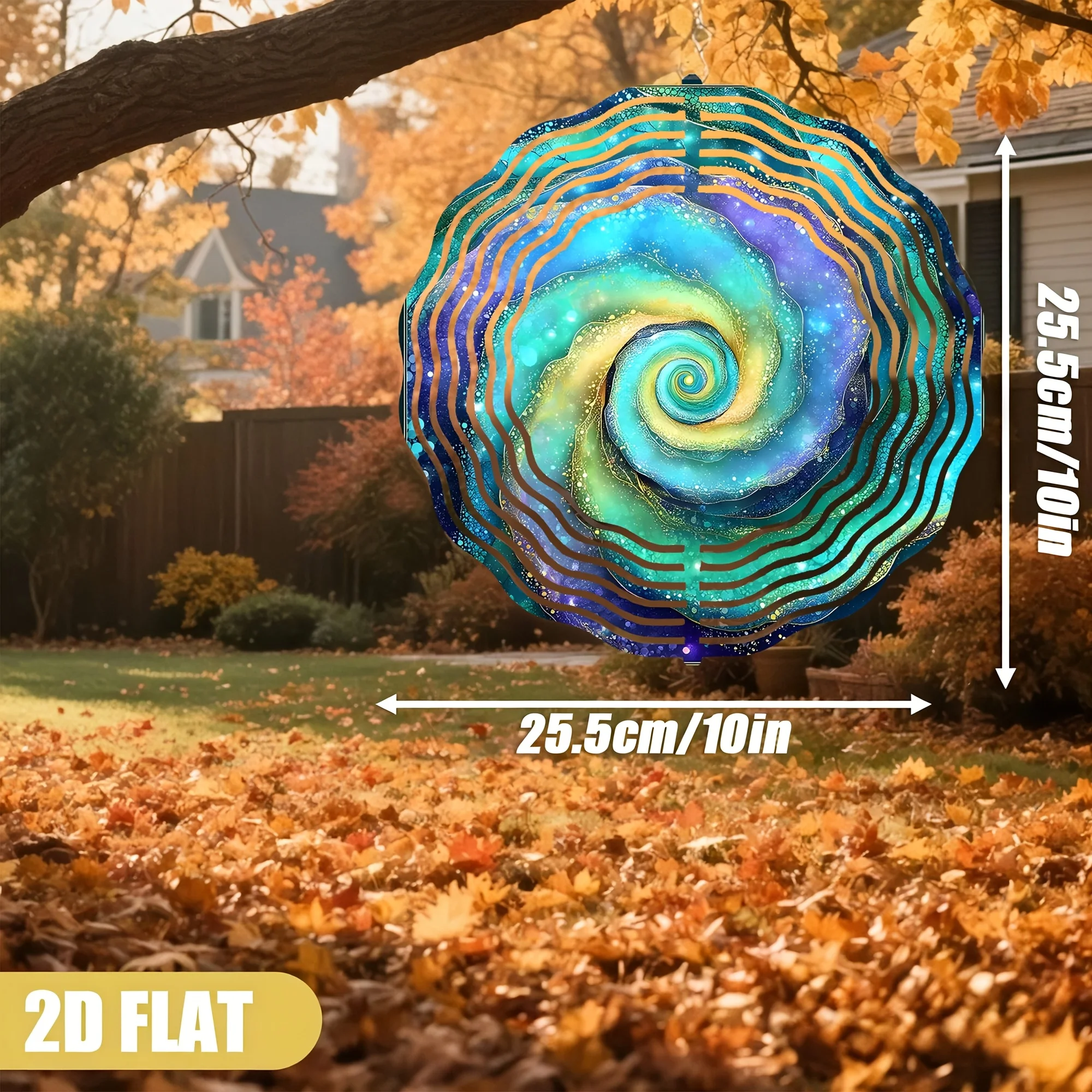 3D Spiral Rose Petal Abstract Wind Chime -Dreamy Galaxy Ocean Swirl Decor for Garden Yard Wedding Party Christmas Halloween Gift