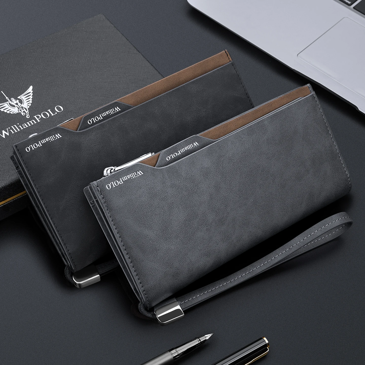 Casual men's wallet, large capacity multifunctional hand-held bag, long mobile phone bag, card holder
