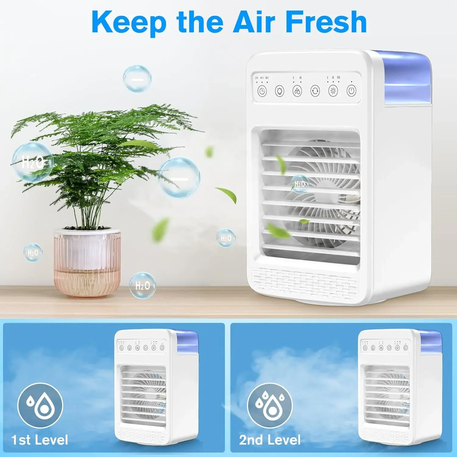 Airconditioners, Mini Airconditioners Voor Kamer, Oscillerende Kleine Mini Ac Met Timer,4 Snelheden 2 Cool, Kleine Kamer Airconditione