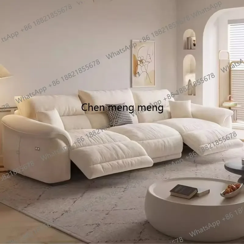 

E182 Luxury Modern Divani Per Soggiorno Furniture Back Support Living Room Sofas European Beige Recliner Salon Electric Sofa Laz