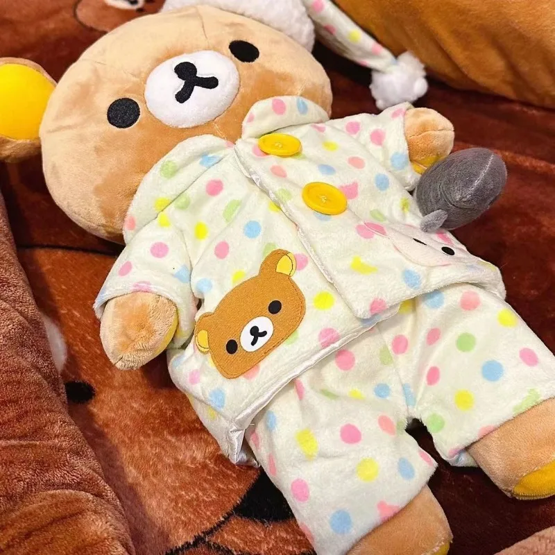 35cm Rilakkuma Plush Pajamas Bear Dolls Cute Stuffed Pillow for Friends Girls Accessories Children Birthday Christmas Gifts Toys