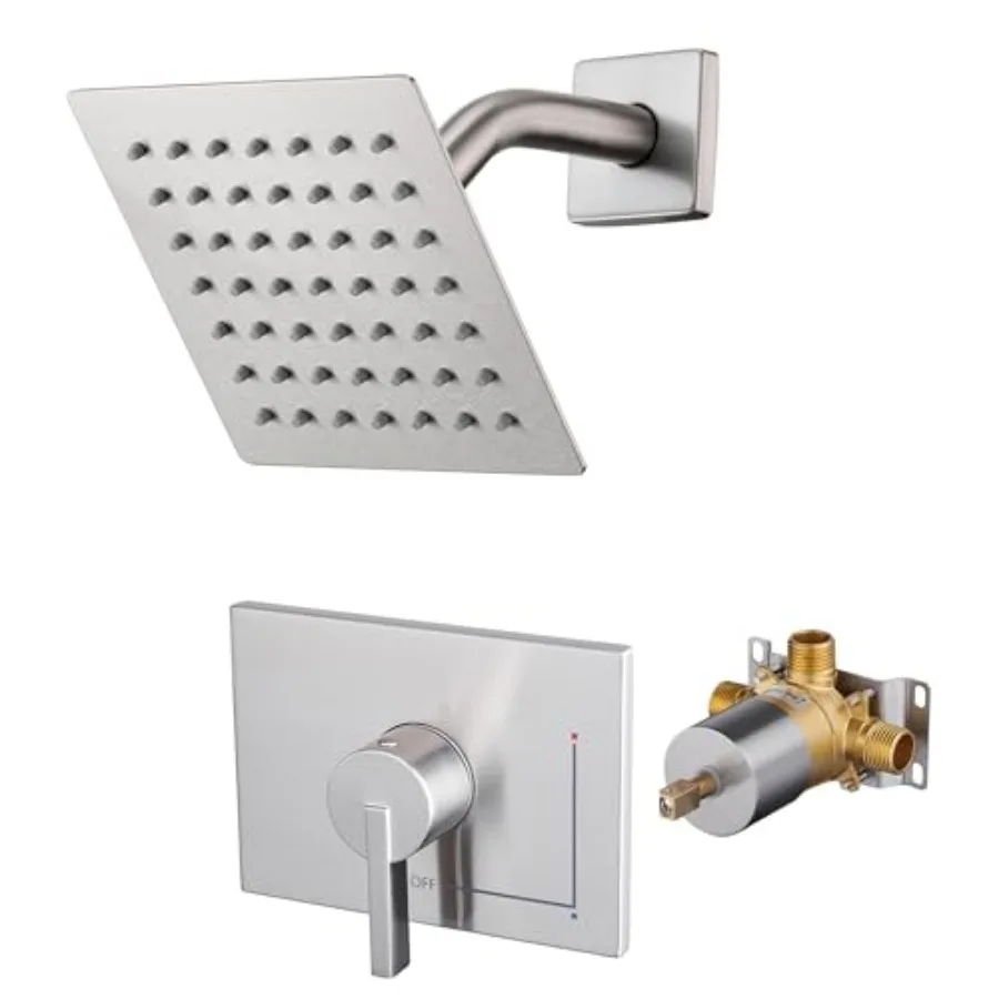 

Shower Kit Shower Faucet Set with 6-Inch Rain Shower Head Single-Handle Shower Trim Kit Valve Included