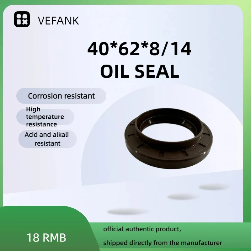 

TCY 40x62x8/14 NBR Oil Seal, High Temp Corrosion Resistant Rotary Shaft Seal For Automotive, Hydraulic Machinery VEFANK