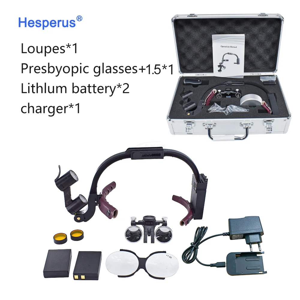 مصباح أمامي جراحي من den tal 2.5x/3.5x مجهر تكبير/دين تال مع ضوء للمصابيح الأمامية لمعدات المختبر #3