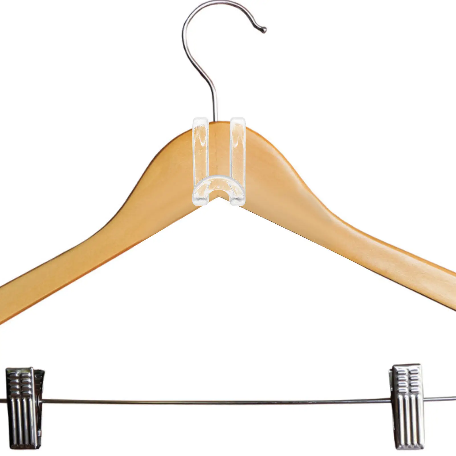 30Pcs Clothes Hanger Connector Hooks Transparent Plastic Space Saver Closet Organizer Stacking Hooks Wardrobe Storage Extender - view 2