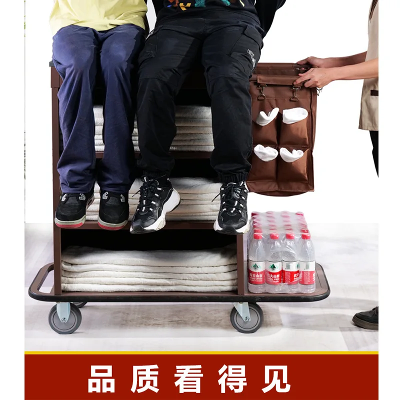 Hotel small and short rooms Multifunctional hand push linen cart Cleaning work cart Cleaning cart Room entrance Hygiene service