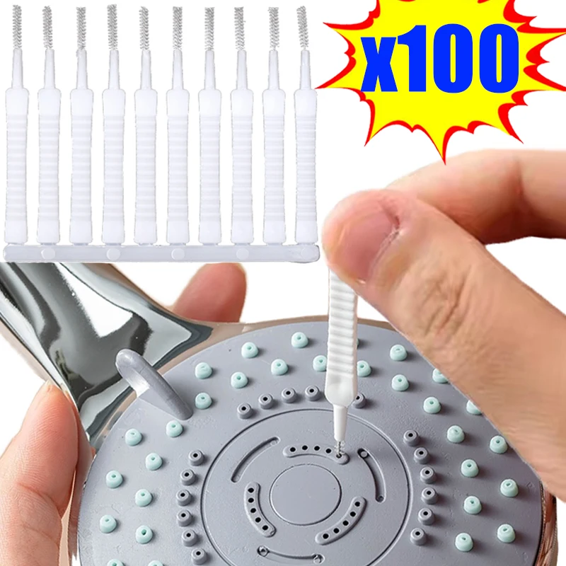 100/10Pcs Shower Cleaning Brush Shower Head Anti Clogging Nylon Brush Computer Keyboard Cleaner Phone Hole Dust Cleaning Tool