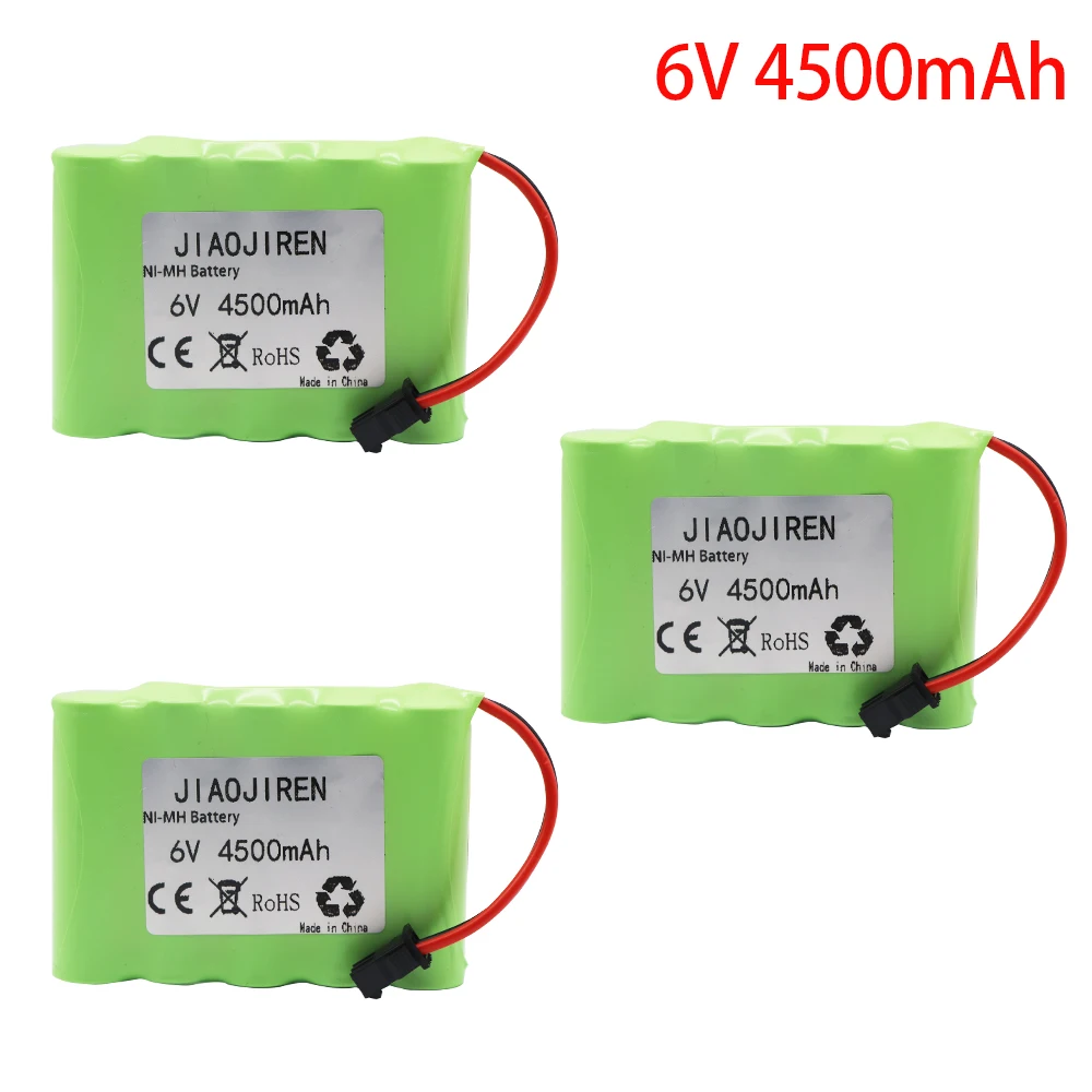 Upgrade 6v 4500mah NiMH Battery For Rc Toys Cars Tank Truck Robots Guns Boats AA Ni-MH 6v Rechargeable Battery Pack 3000mAh