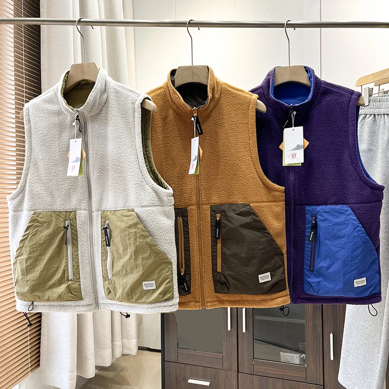 

Торговый король, уличный теплый жилет, мужской и женский осенне-зимний двусторонний жилет, подходит для Faion Urban Sle