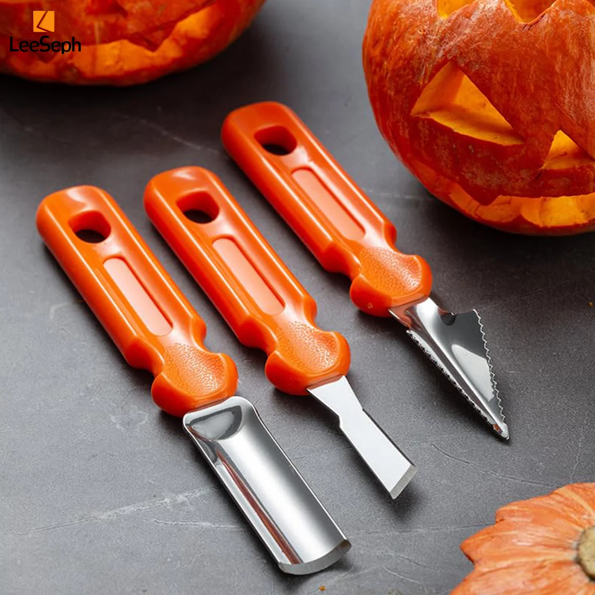 Leeseph Halloween Pumpkin Carving Kit, Stainless Steel Carving Tools Set with Carrying Bag, Halloween Decoration DIY Carver Tool