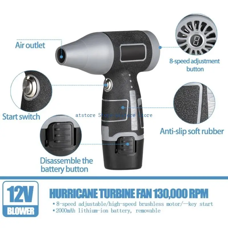 H37D منفاخ محمول شامل فعال وقابل للتعديل بـ 8 سرعات، إزالة سريعة للغبار والثلج ومناسب لبيئات متعددة