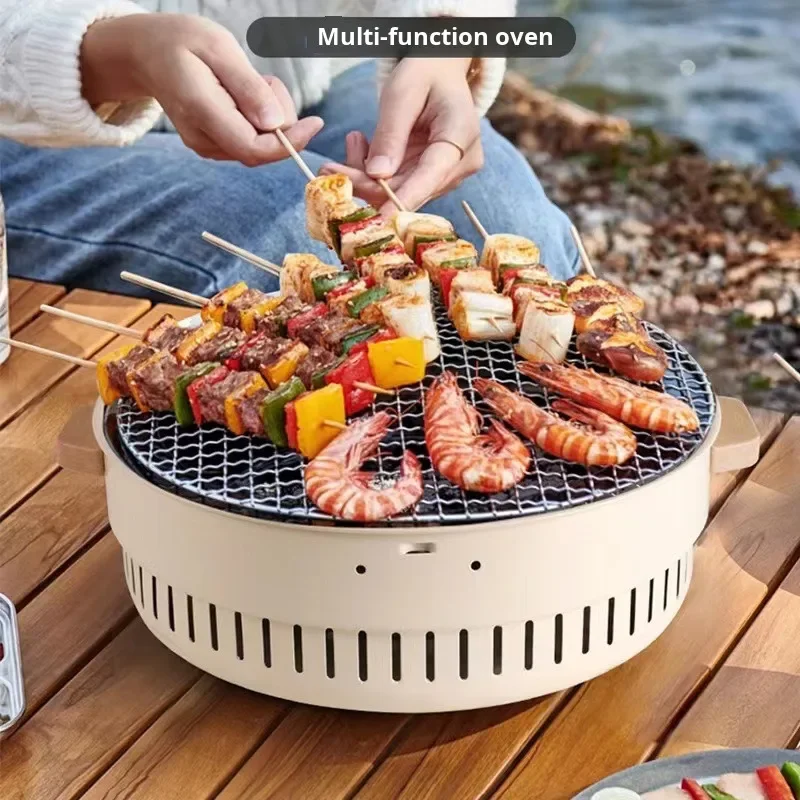 

Be suitable for Portable Barbecue Grill Korean Charcoal Stove Stainless Steel Split BBQ Stove Round Non-stick Barbecue Rack For