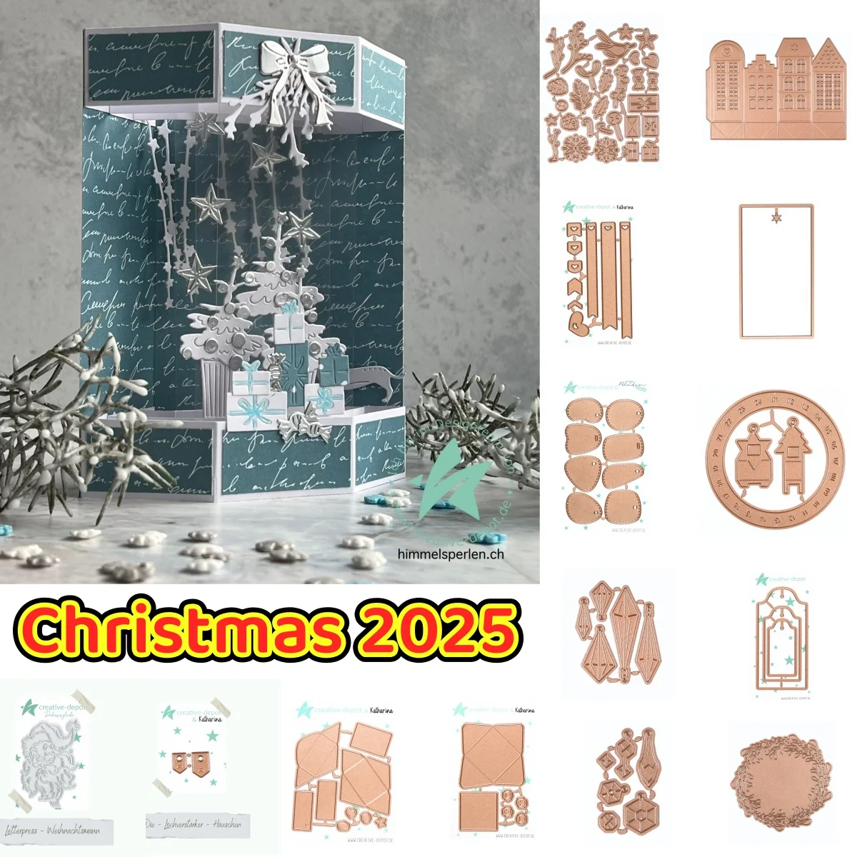November 2025 Christmas Santa Claus Houses Tags Heart Wreath Pendant Metal Cutting Dies Hot Foil for DIY Decoration Embossing