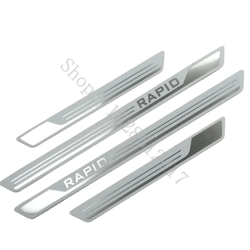 For Skoda Rapid 2012 2013 2014 2015 2016 stainless car Accessories Scuff Plate Door Sill Guards Thresholds Cover Trims