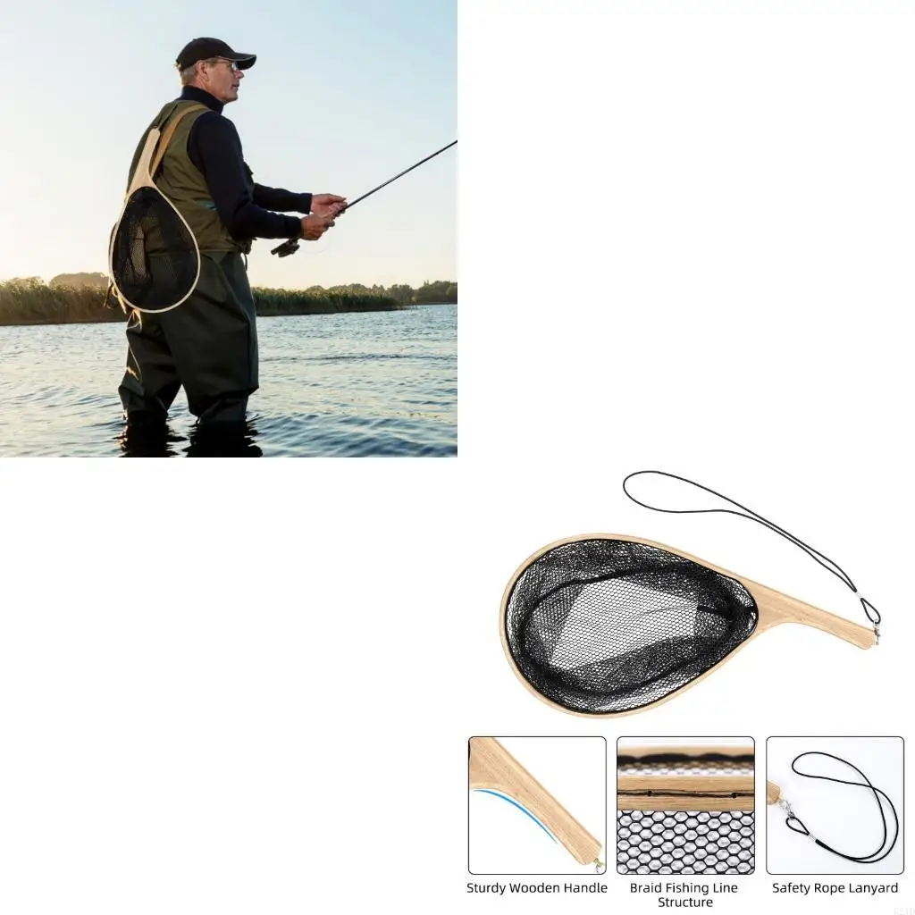 

Рыбацкая сетка с портативной рыболовной сеткой с помощью удобной ручки