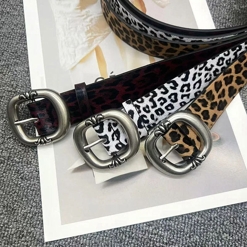 Cinturón con estampado de leopardo para mujer, accesorio versátil, Sensation decorativo de alta gama para faldas y pantalones vaqueros, a la moda, novedad de 2025