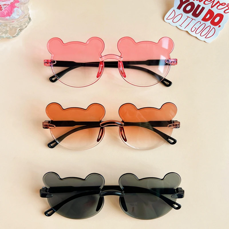 New Children Girls Fashion Cute Bear Shape Colors UV400 Sunglasses Baby Lovely Outdoor Sun Protection Sunglasses Kid Sun Glasses