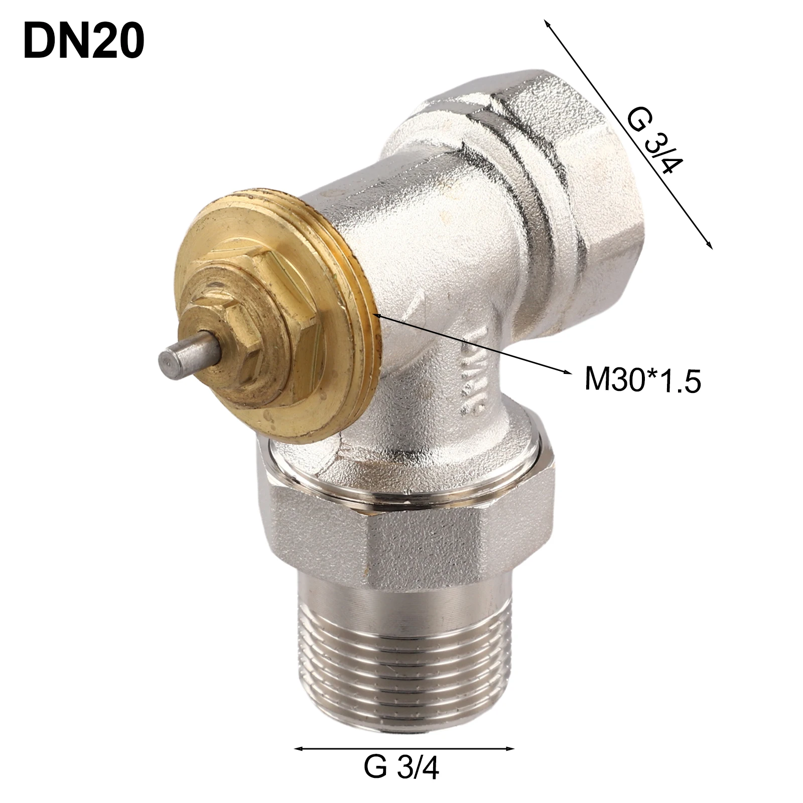 DN15 Size Thermostatic Regulating Valve Ambient Temperature Control Valve Angle Self-Regulating Valve Vertical Installation