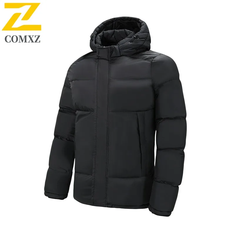 COMXZ Giacca imbottita da uomo con cappuccio Avventura all'aria aperta Parka caldo addensato Cappotto imbottito invernale leggero resistente al freddo da viaggio