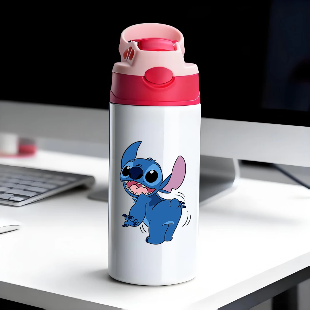 

Disney Mickey Mouse Insulated Cup with Stich Design 304 Stainless Steel Cartoon Straw Cup Kids Water Bottle New Year Gift