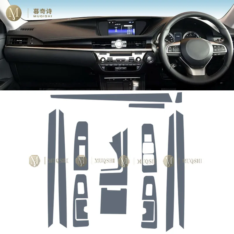 MUQSHI Pre cutting car Interior PPF paint protection film console Scratch transparent/matte TPU film refit For Lexus ES 16-2017
