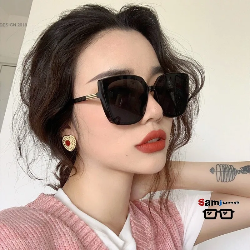 Samjune Klassische Cat-Eye-Sonnenbrille aus Kunststoff für Damen, Markendesign, Retro-Mode, Outdoor