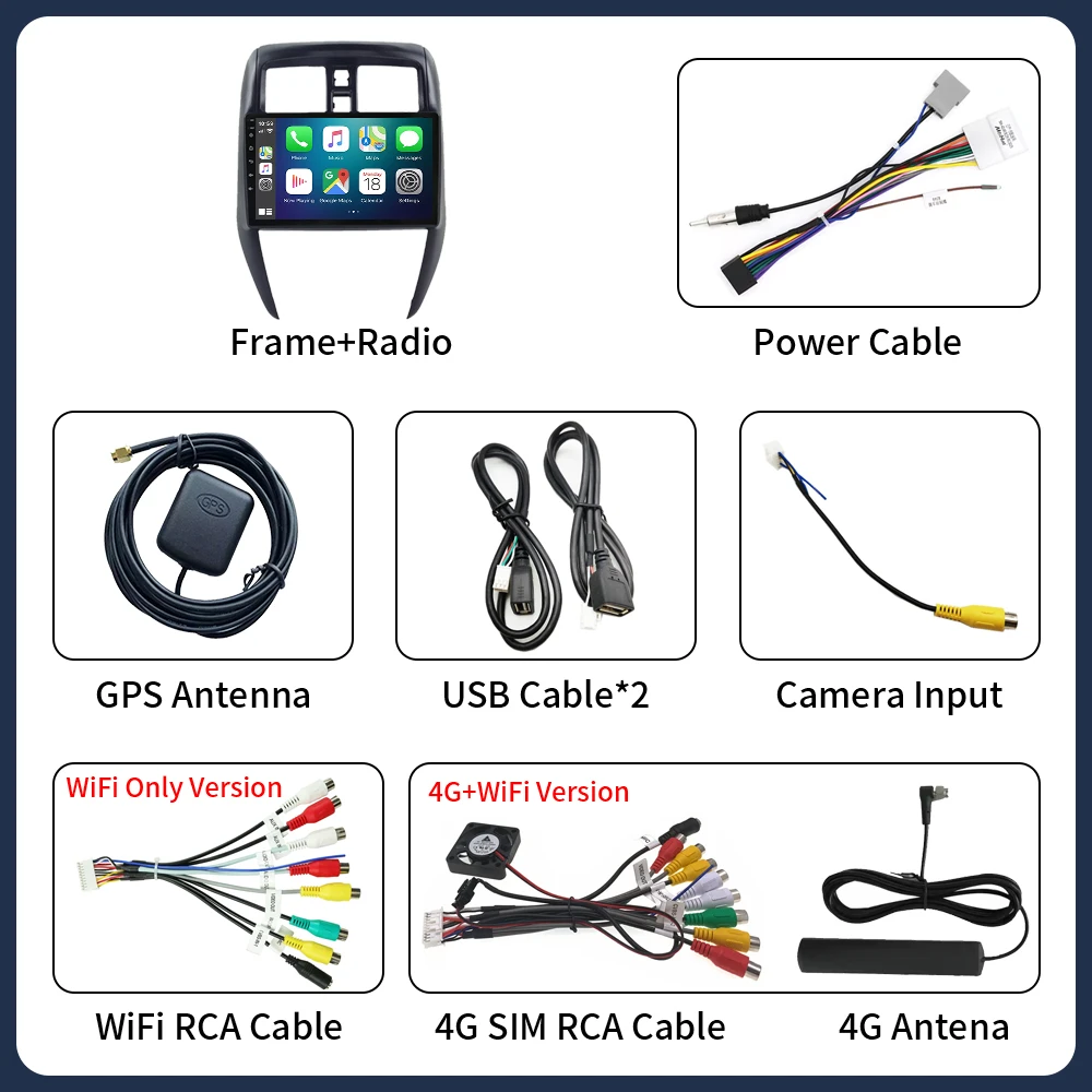 Radio para Auto Android 16 para Nissan Versa Sedán 2015-2019, GPS, Estéreo, Carplay, Reproductor Multimedia, Android Auto, Wifi 5G, No 2din 6
